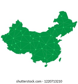 Map of Republic of China from Polygonal wire frame low poly mesh,Republic of China map Vector Illustration EPS10.