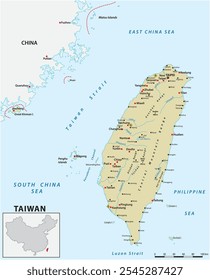 Mapa da República da China Taiwan