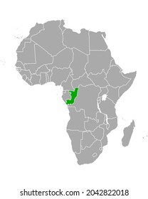 Mapa de la República del Congo en África en blanco