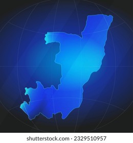 Map of Republic of the Congo in blue color. Template for website, annual report, news, infographics. Vector Illustration 