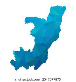 Map of Republic of the Congo - Blue Polygonal Design For Your. Vector illustration eps 10.