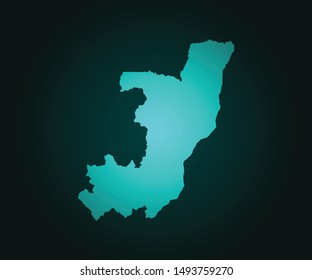 Map of Republic of the Congo green vector isolated on dark background. High detailed green vector map, Republic of the Congo symbol for your web site design map - Vector illustration eps 10.