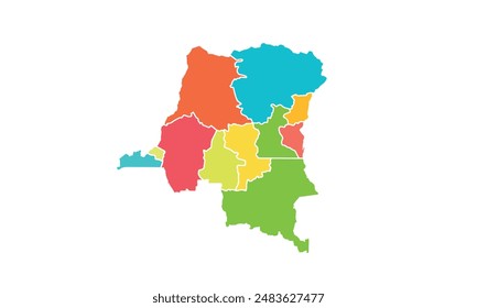 Map of Republic of the Congo isolated modern colorful style. for website layouts, background, education, precise, customizable, Travel worldwide, map silhouette backdrop, earth geography, political.