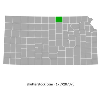 Mapa de la República en Kansas en blanco