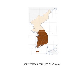 Mapa de República de Corea en Asia Oriental: Atlas detallado de Corea del Sur con los países vecinos - Asia Continente Representación