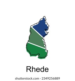 Mapa de Rhede geométrico moderno con diseño de vector de contorno, plantilla vectorial ilustración gráfica colorida