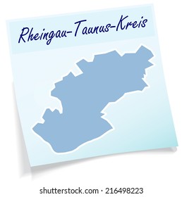 Map of Rheingau-Taunus-Kreis as sticky note in blue