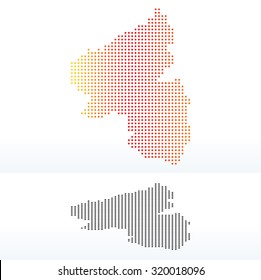 Map of Rhineland-Palatinate, Germany with Dot Pattern