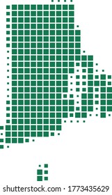Map of Rhode Island on white