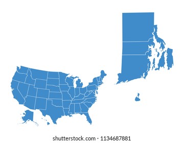 Map of Rhode Island state