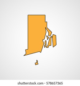 Map of Rhode Island. Vector