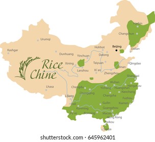 map rice in chine
