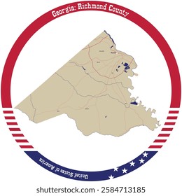 Map of Richmond County in Georgia, USA arranged in a circle.