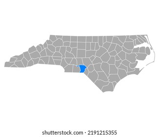 Map of Richmond in North Carolina on white