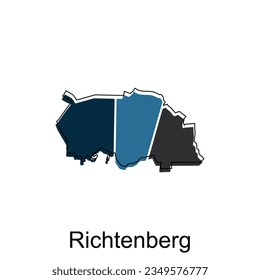 Map of Richtenberg modern with outline style vector design, World Map International vector template