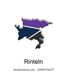 Map of Rinteln modern with outline style vector design, World Map International vector template