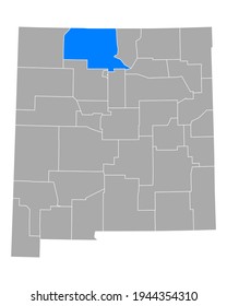 Map of Rio Arriba in New Mexico on white