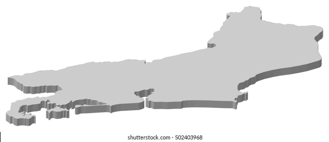 Map - Rio de Janeiro (Brazil) - 3D-Illustration