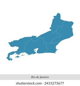 map of Rio de Janeiro is a state of Brazil with borders mesoregions