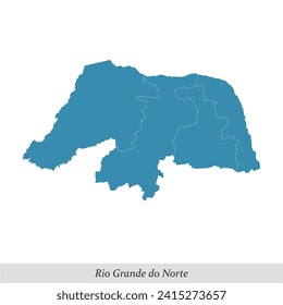 Karte von Rio Grande do Norte ist ein Staat Brasilien mit Grenzen mesoregionen