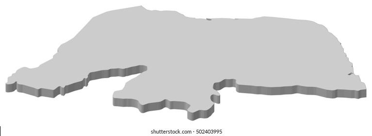 Map - Rio Grande do Norte (Brazil) - 3D-Illustration