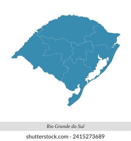 mapa de Rio Grande do Sul es un estado de Brasil con mesorregiones fronterizas