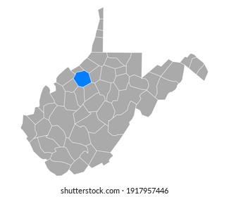 Map of Ritchie in West Virginia on white