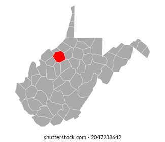 Karte von Ritchie in West Virginia auf Weiß