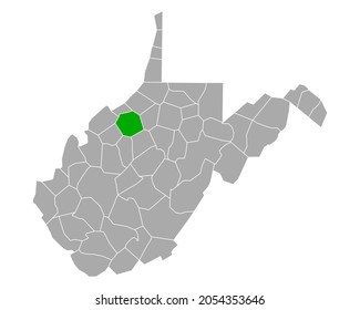 Map of Ritchie in West Virginia on white