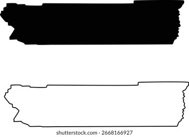 Map of Riverside County California USA Flat and Outline Design