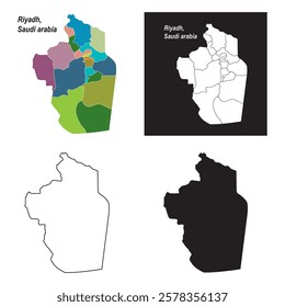 Map of Riyadh saudi arabia vector illustration design