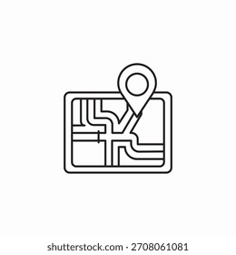Vector de la señal del icono de la carretera del mapa