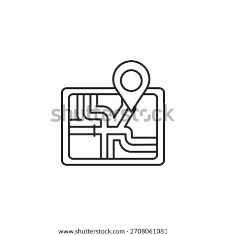 map road icon sign vector