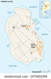 Map of Robben Island, Former Prison, Cape Town, South Africa 