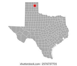 Map of Roberts in Texas on white
