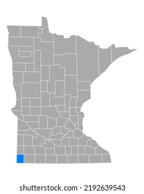 Map of Rock in Minnesota on white