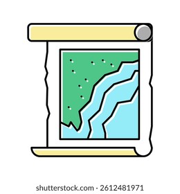 map roll color icon vector. map roll sign. isolated symbol illustration