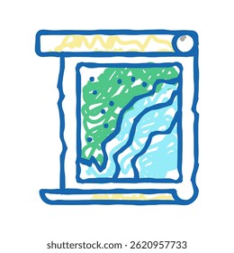 Kartenrolle Doodle Symbol Skizze Vektor. Kartenrollzeichen. einzelne Symbolgrafik