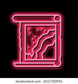 map roll neon light sign vector. map roll illustration