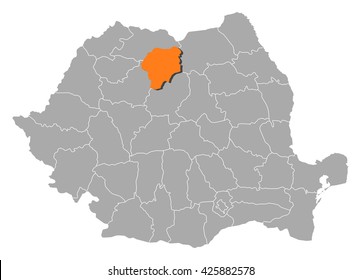 Map - Romania, Bistrita-Nasaud