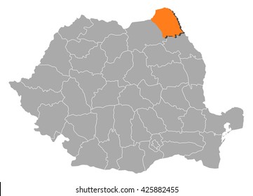 Map - Romania, Botosani