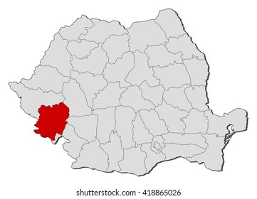 Map - Romania, Caras-Severin