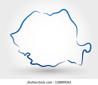 map of romania. map concept