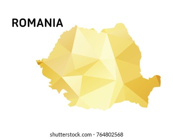 Map Romania country polygon. Icon symbol isolated on white background. Vector illustration.