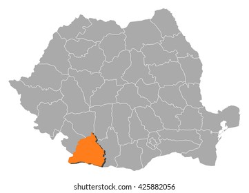 Map - Romania, Dolj