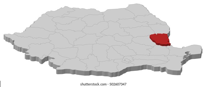 Map - Romania, Galati - 3D-Illustration