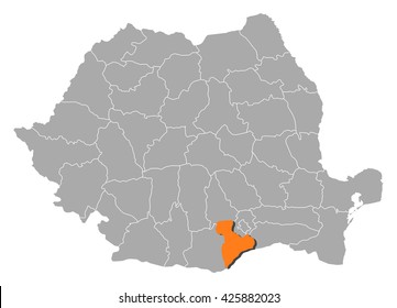 Map - Romania, Giurgiu