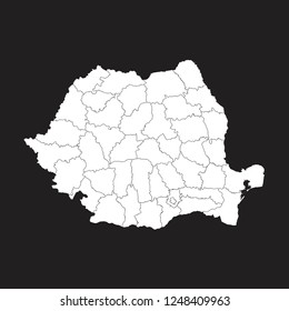 Map of Romania - High detailed on black background. Abstract design vector illustration eps 10.