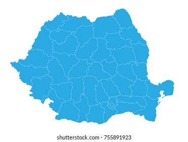Map of romania. High detailed vector map - romania.