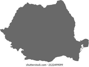 Map of Romania. High res (300dpi). Highly detailed border representation. Web mercator projection. Scalable vector graphic. For web and print use. Border and fill colors can be changed in eps format.